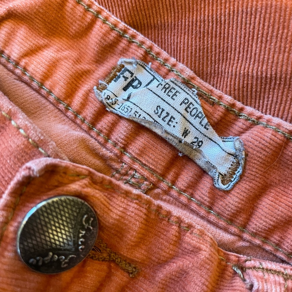 Free People Orange Corduroy Pants 29 - Picture 2 of 4
